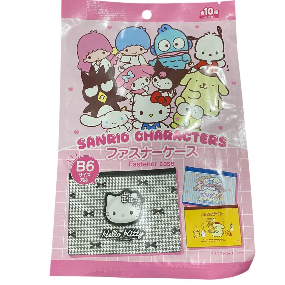 Sanrio Characters B6 Fastener Case Hello Kitty Zipper Pouch Stationery Japan
